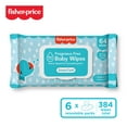 thumbnail image 1 of Fisher-Price Plant-Based Baby Wipes, Fragrance-Free, 6 Flip-Top Packs, 384 Count, 1 of 10