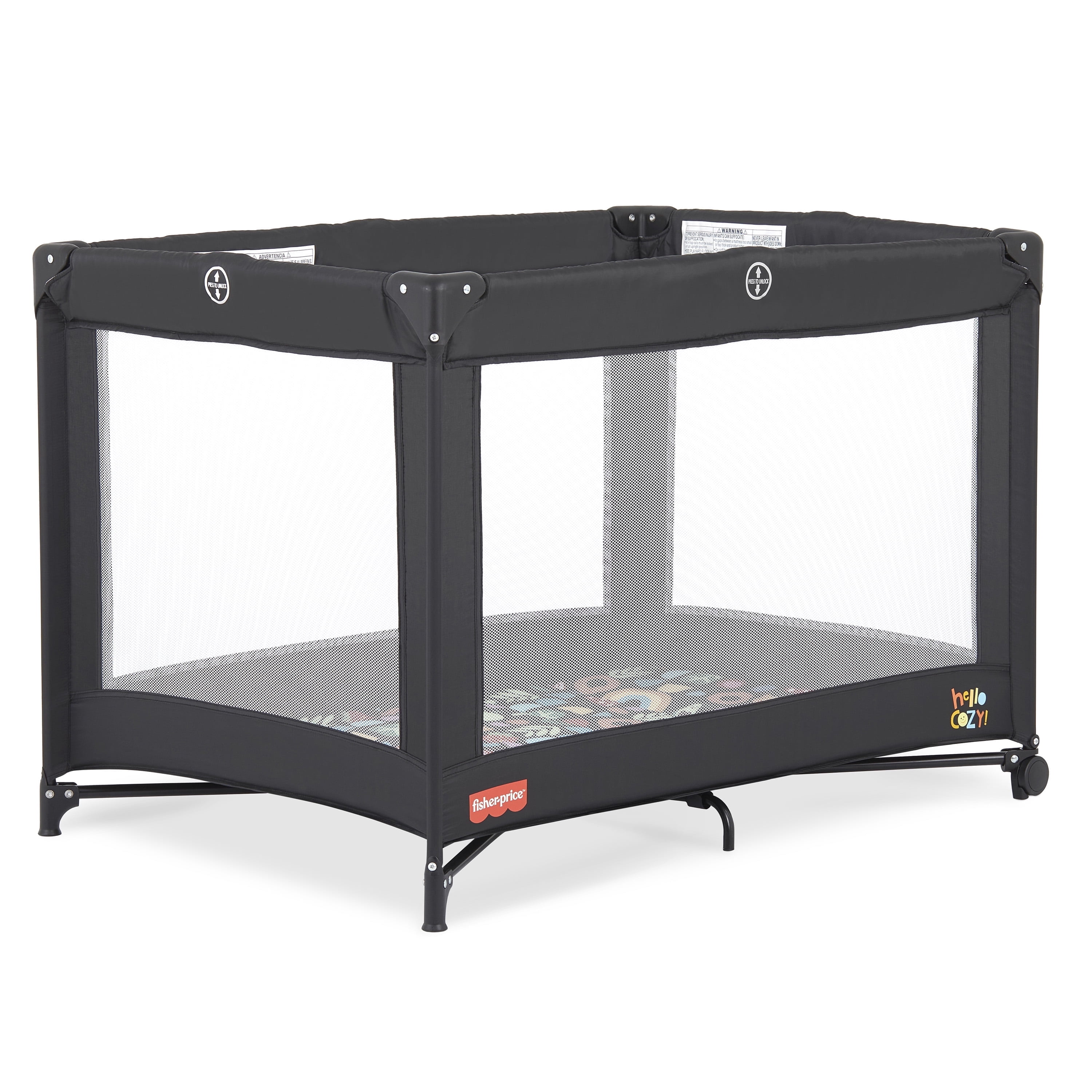 Fisher Price Play All Day Playard By Dream On Me, Rainbow Black