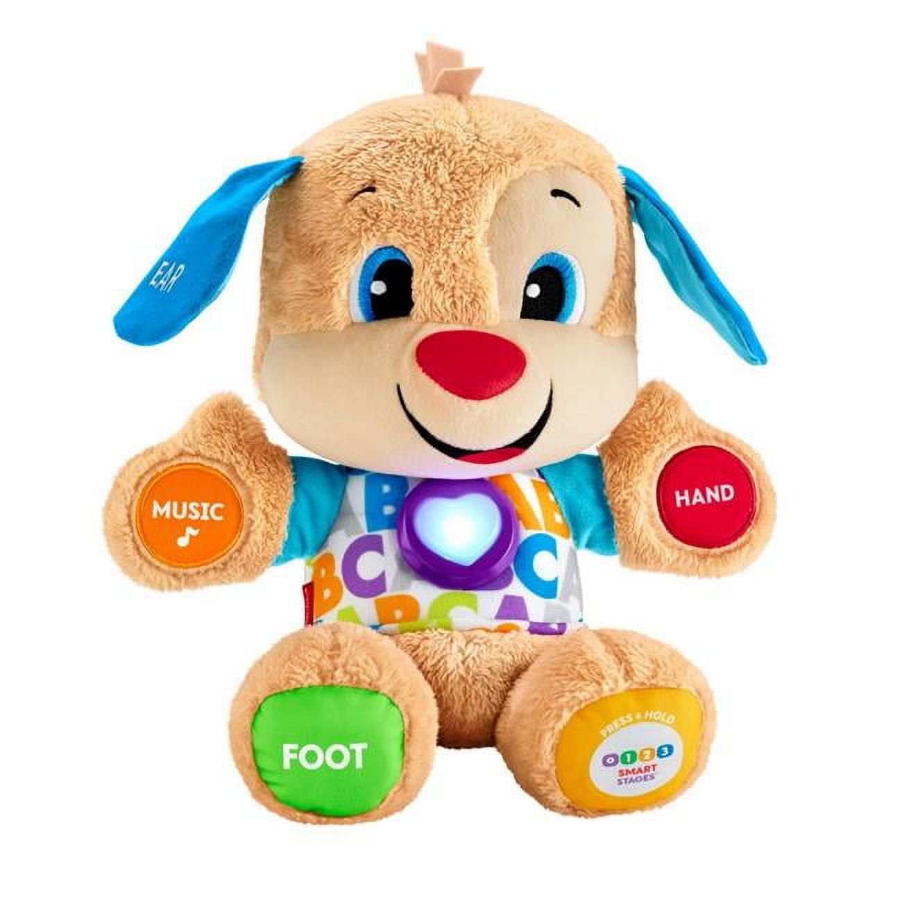Fisher-Price Plush Baby Toy with Lights Music and Smart Stages Learning Content, Laugh & Learn Puppyâ€‹