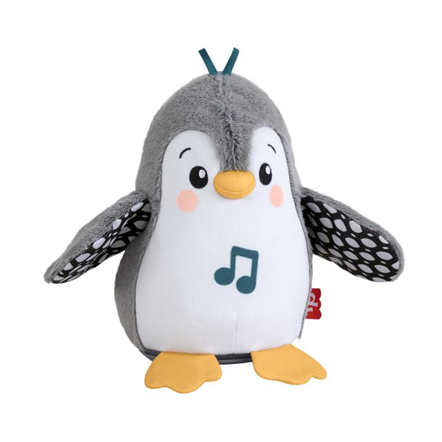 FisherPrice Plush Tummy Time Toy, Flap & Wobble Penguin, Newborn