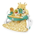 thumbnail interactive-video image 1 of Fisher-Price Portable Baby Chair with Snack Tray and Toy Bar, Premium Sit-Me-up Seat, Giraffe, 1 of 7
