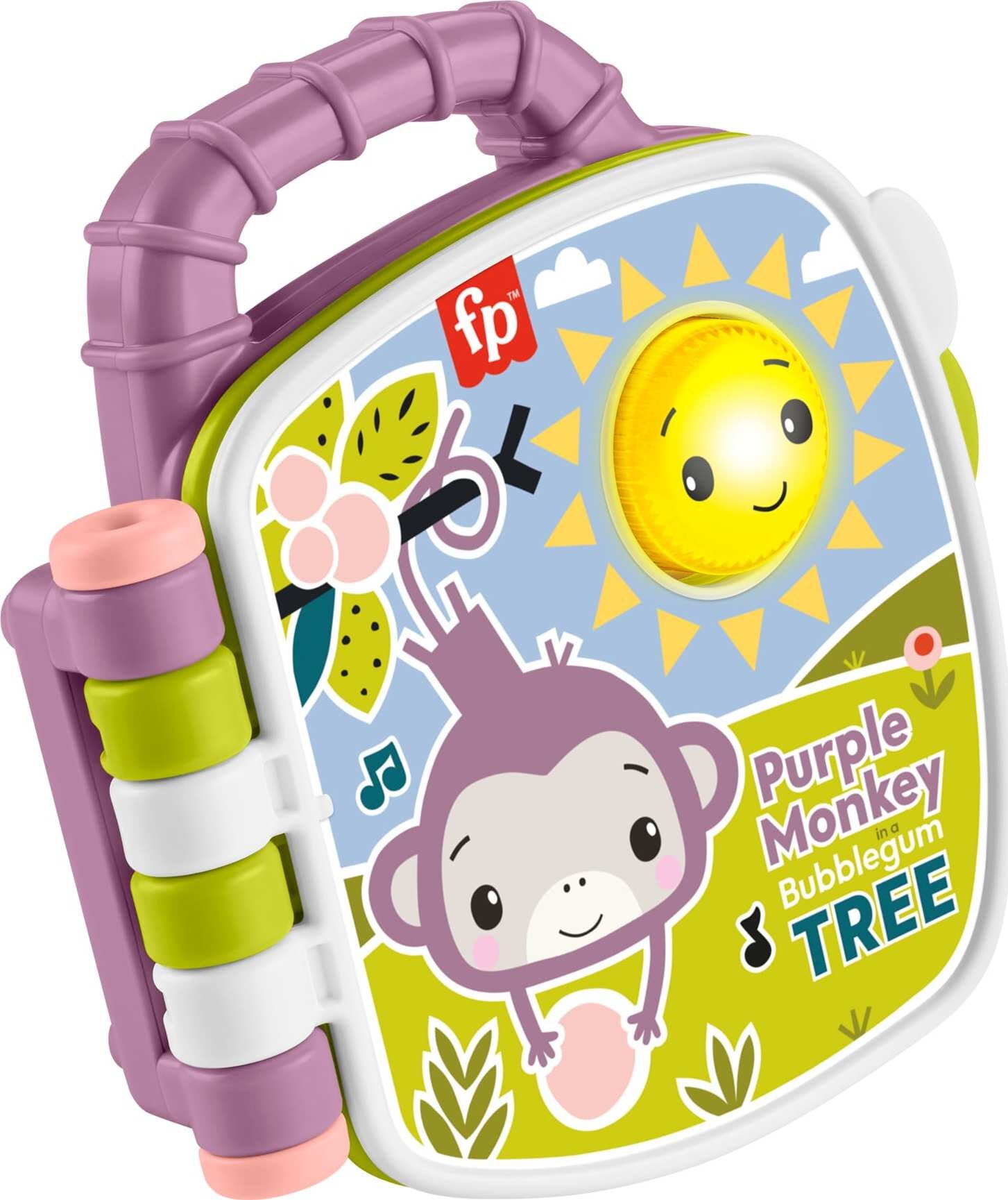 Fisher-Price Purple Monkey Musical Storybook Electronic Learning Toy for Baby & Toddler