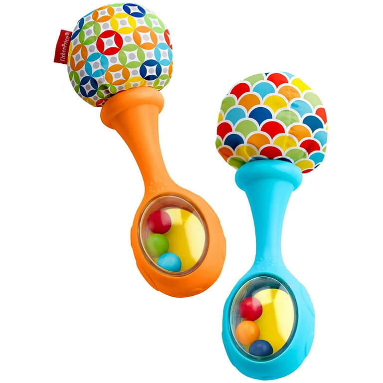 Fisher-Price Rattle 'n Rock Maracas, Blue/Orang 2 Count (Pack of 1) 