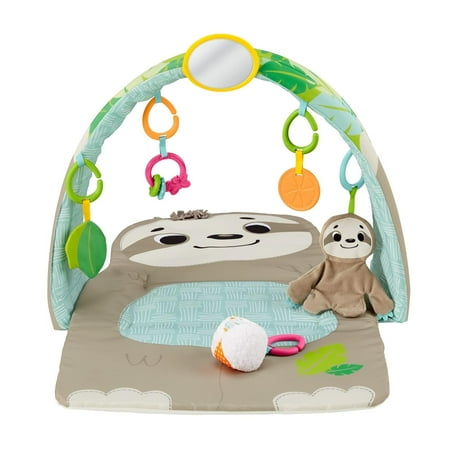 Fisher-Price Ready to Hang Sensory Sloth Gym, infant activity mat with toys for tummy time and play