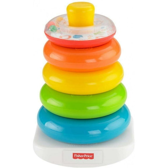 Fisher-Price Baby Stacking Toy Rock-a-Stack, Roly-Poly Base with 5 Colorful Rings for Ages 6+ Months