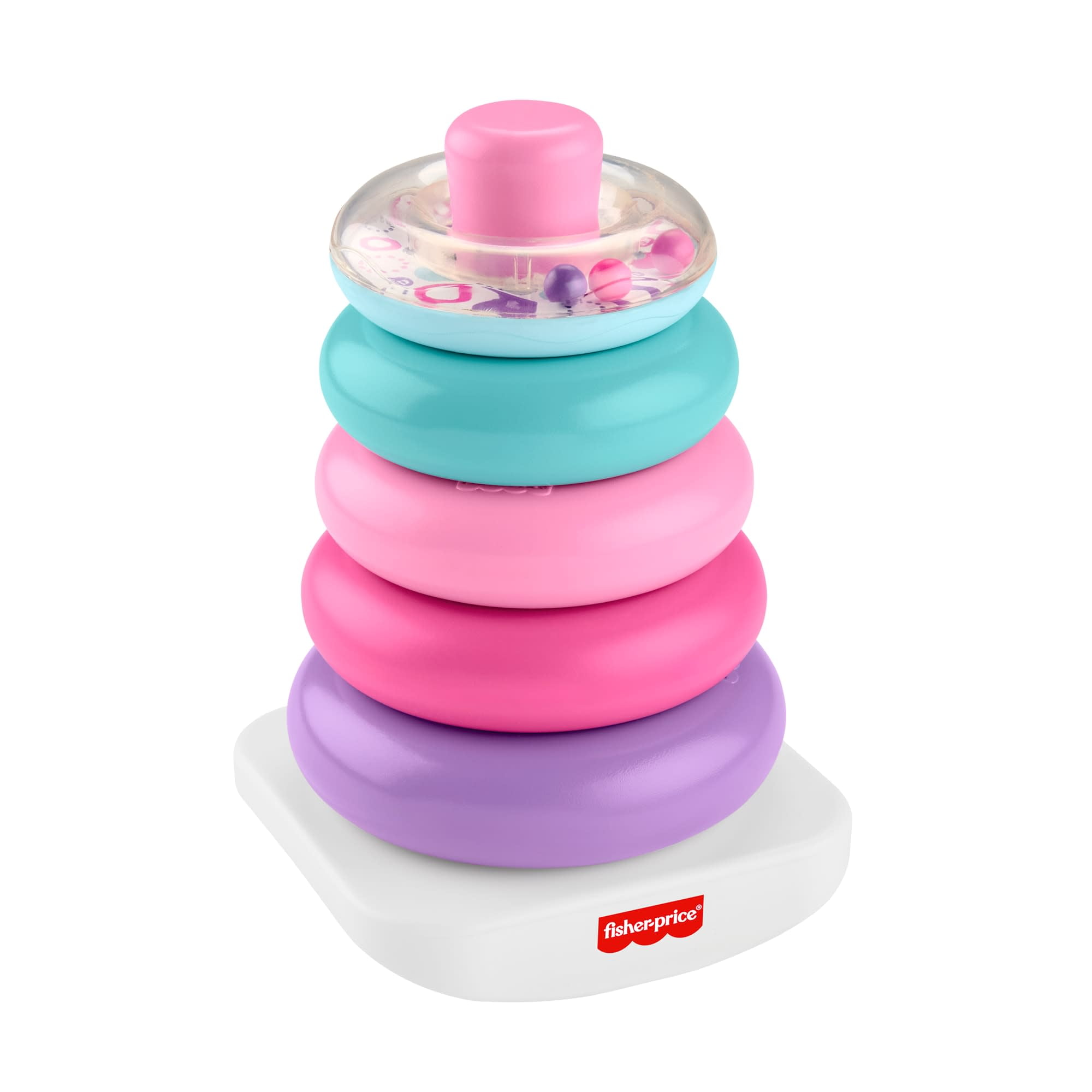 Fisher-Price Rock-a-Stack Pink Ring-Stacking Toy for Developmental Play for Baby & Toddler, Plastic