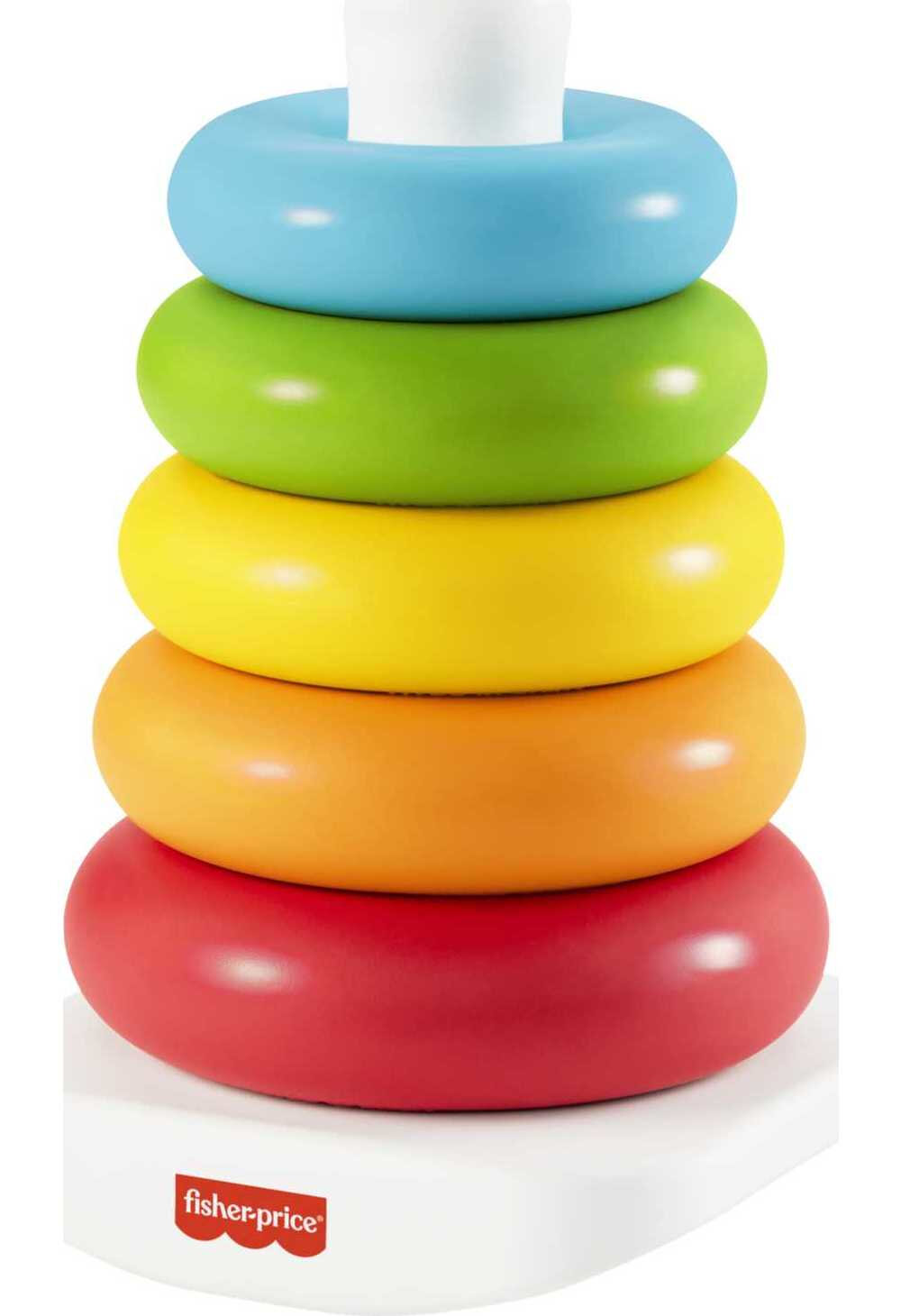 Fisher-Price Rock-a-Stack Ring Stacking Toy for Infants, Made with Plant-Based Materials