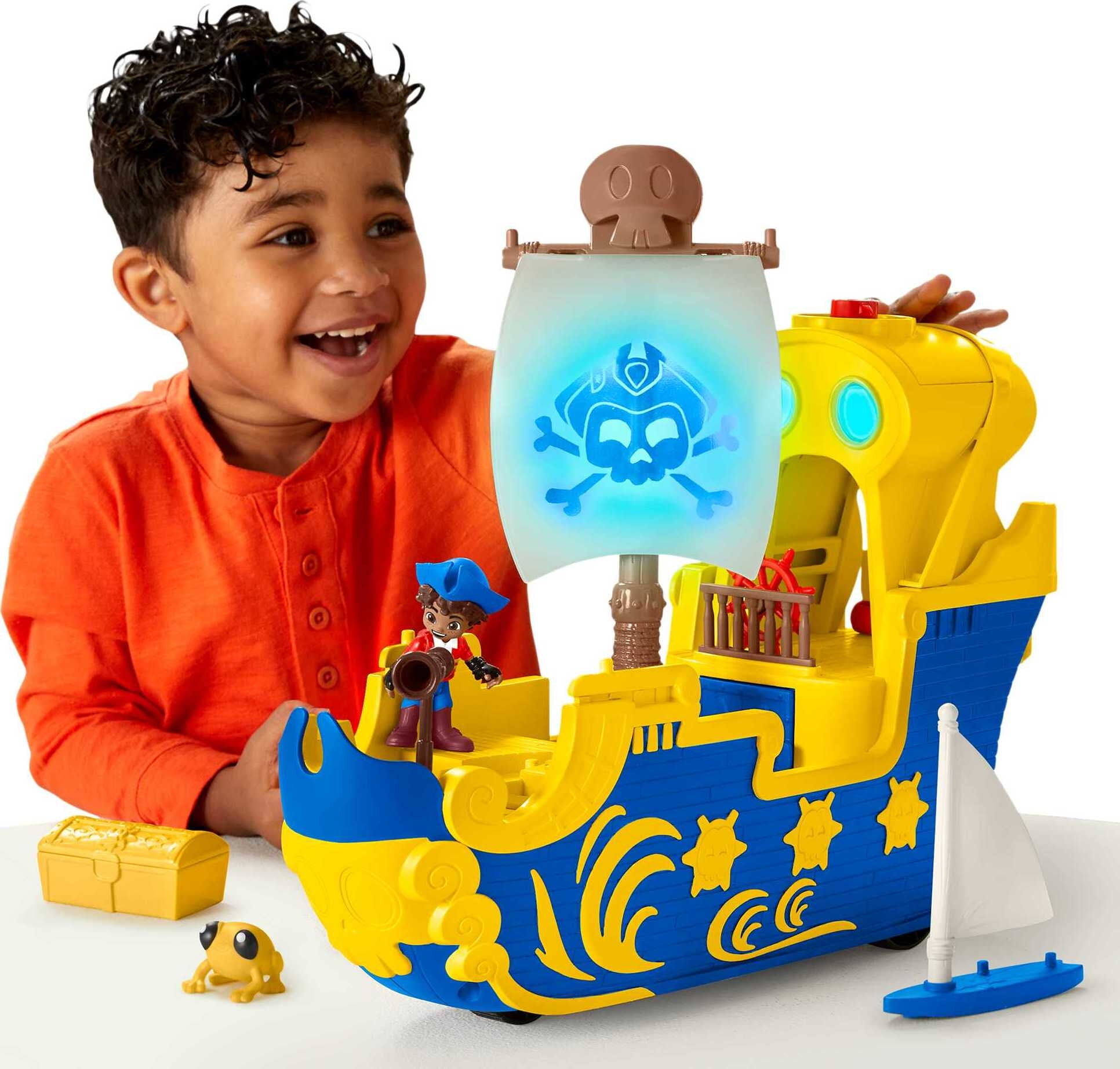  Mozlly Pirate Ship Toy Play Set with Lights and Sound