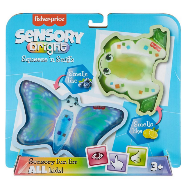 FisherPrice Sensory Bright Butterfly & Frog Squeeze Animals Toy New
