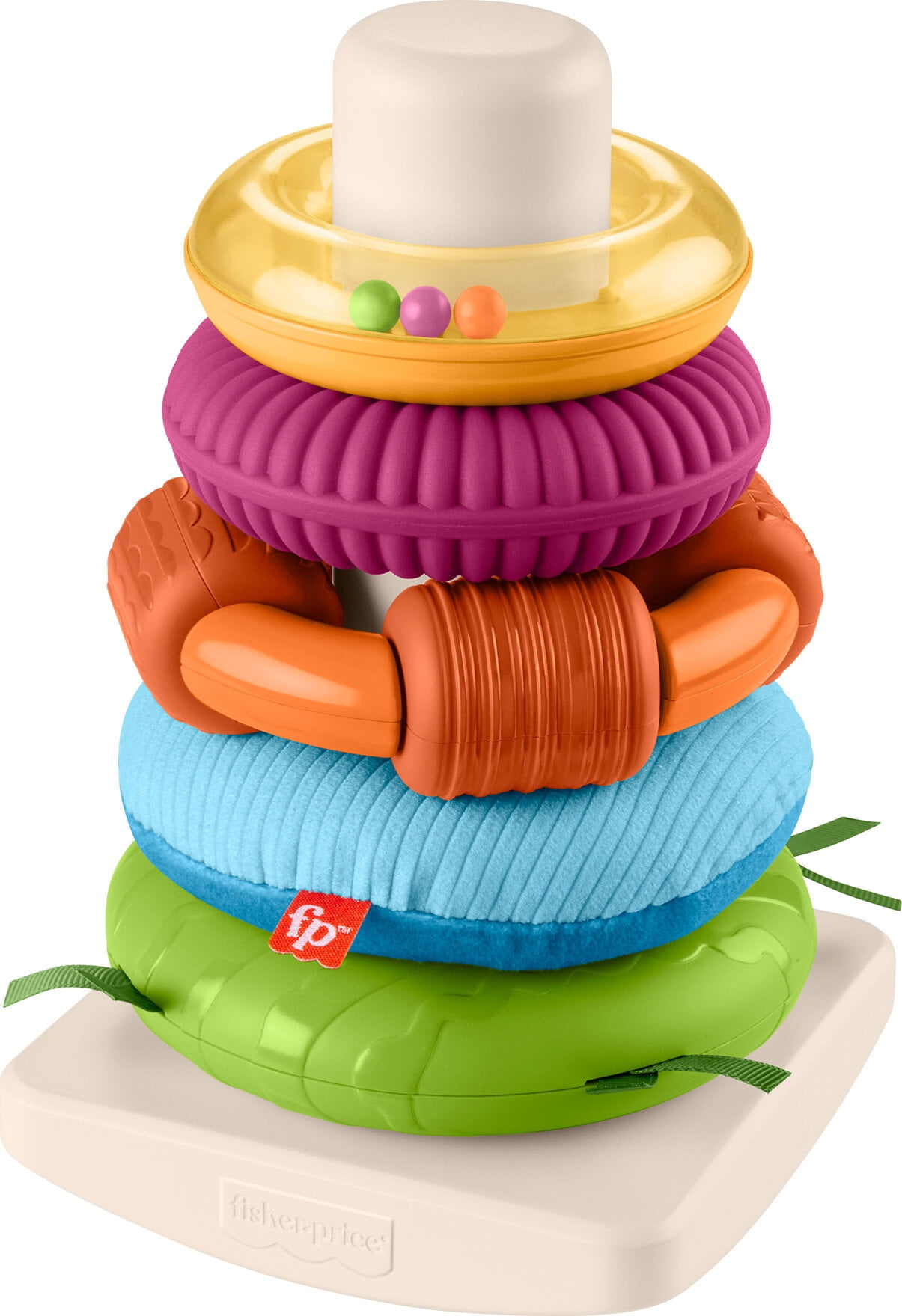 Fisher-Price Sensory Rock-a-Stack Roly-Poly Stacking Toy with Fine Motor Activities for Babies