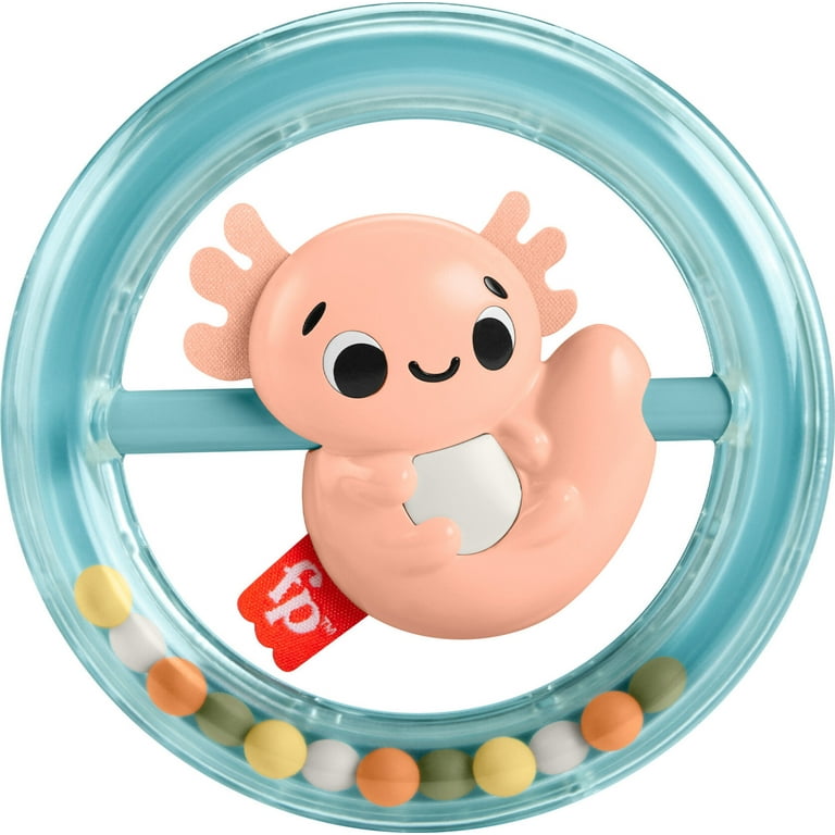 Fisher Price Shake Spin Axolotl Baby Rattle Toy with Fine Motor Activity for Newborns and Infants Walmart