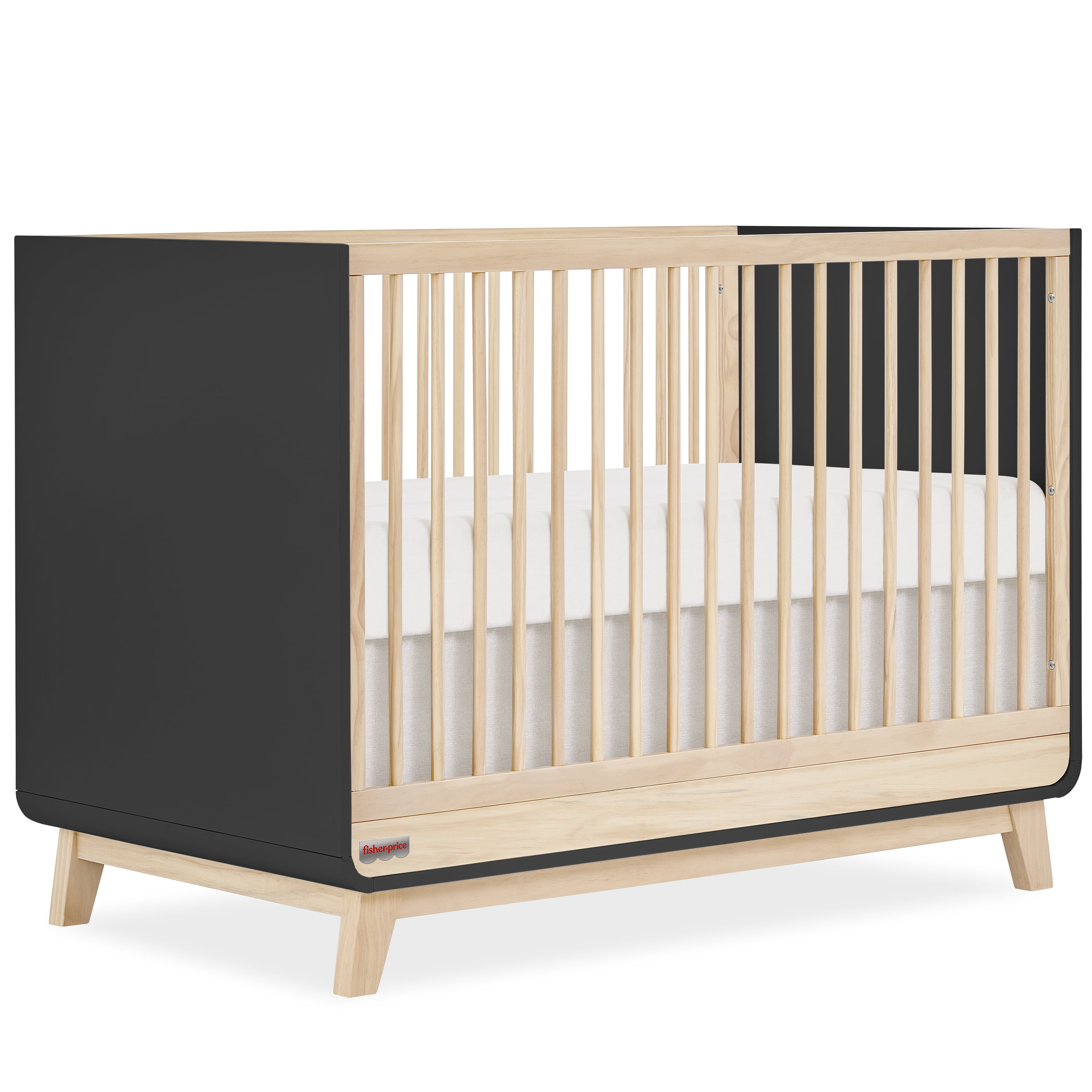 Fisher Price Siesta 3 in 1 Convertible Crib by Dream On Me Matte Black