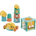 thumbnail image 1 of Fisher-Price Sit & Crawl Gift Set Baby Infant Toys with Stacking Cups & Roly-Poly Push Car, 1 of 6