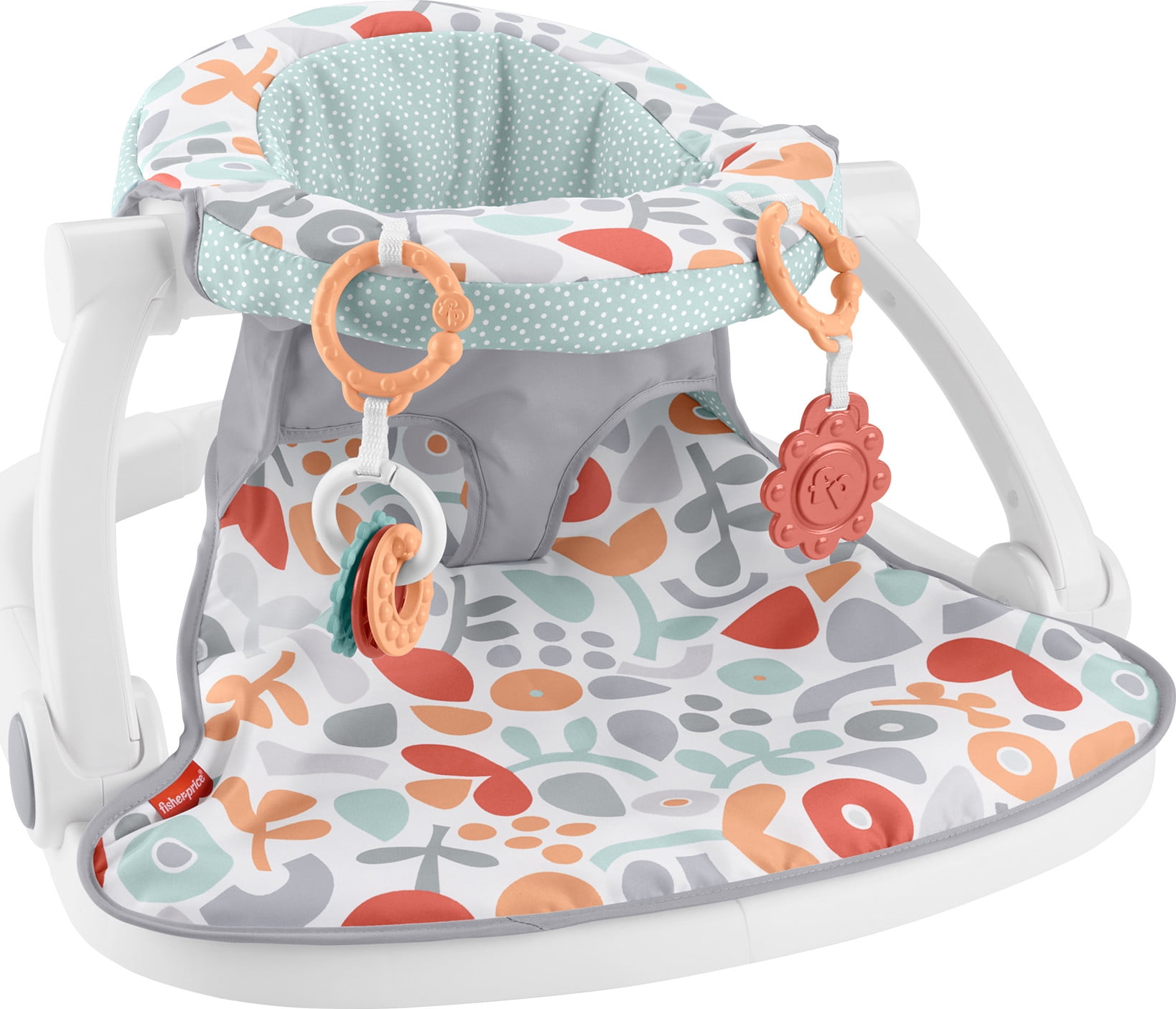 Fisher-Price Sit-Me-up Floor Seat Portable Baby Infant Chair with Snack Tray and Toys, Fresh Floral