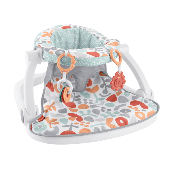Fisher-Price Sit-Me-up Floor Seat Portable Baby Infant Chair with Snack Tray and Toys, Fresh Floral