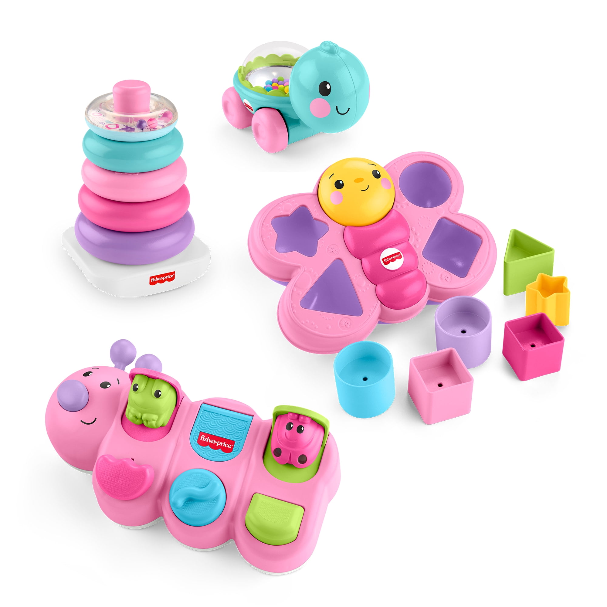 Fisher-Price Sit & Play Bundle, Baby Gift Set of 4 Developmental Activity Toys