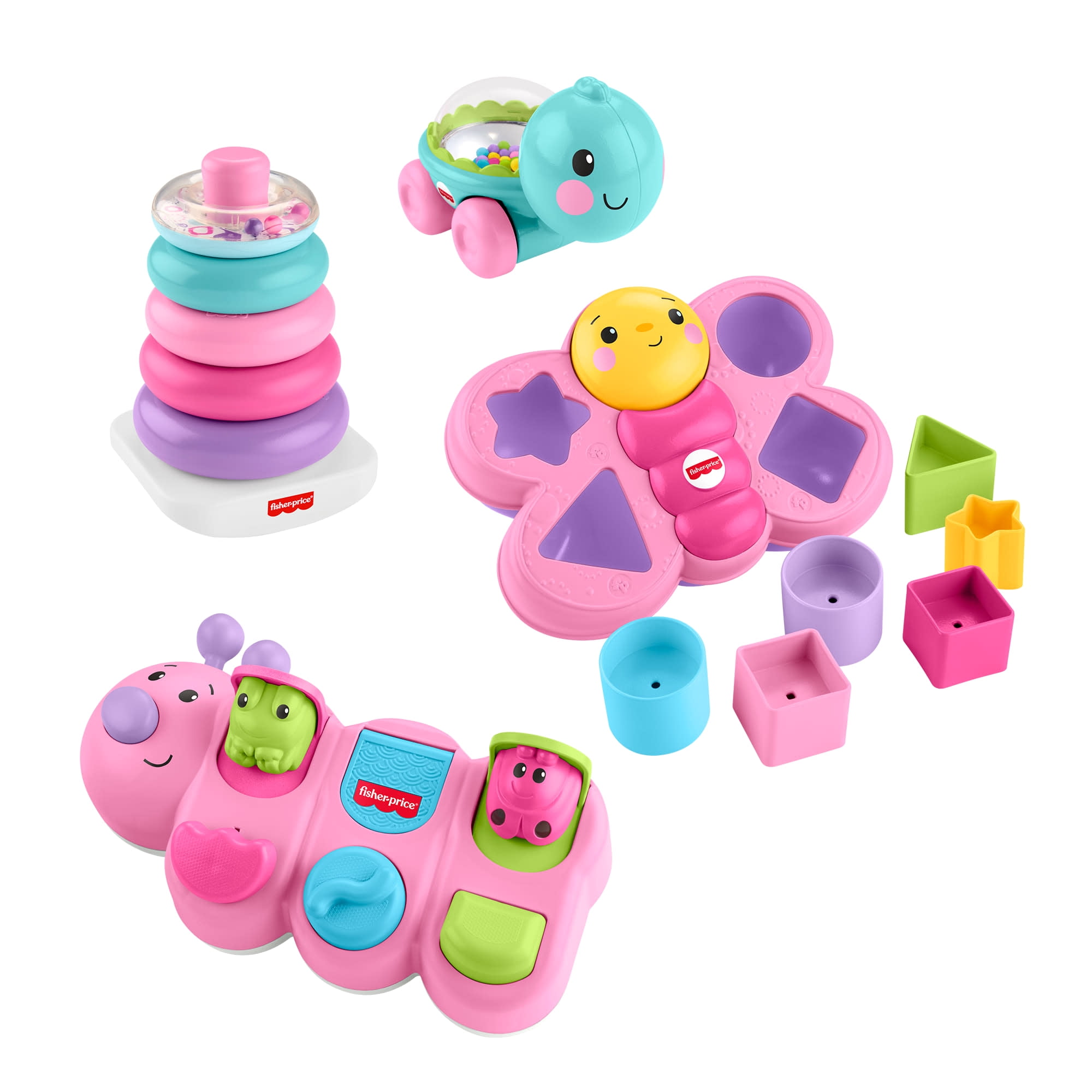 Fisher-Price Sit & Play Bundle, Baby Gift Set of 4 Developmental Activity Toys for Ages 6 Month & Up