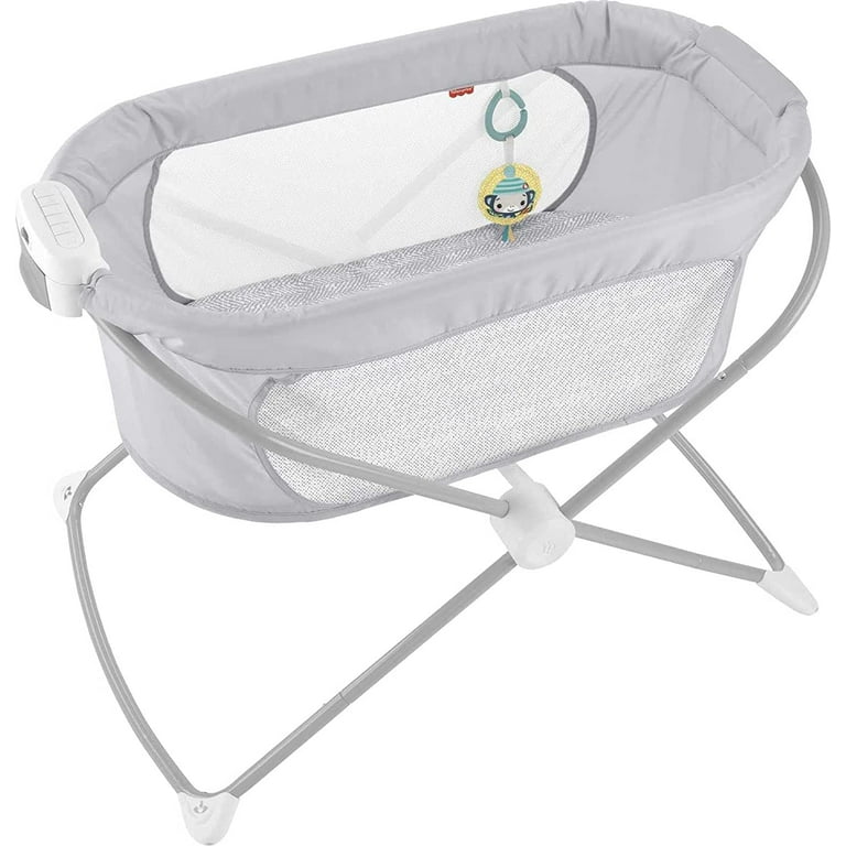 Fisher Price Soothing View Vibe Bassinet Hearthstone folding portable bedside baby crib with calming vibrations and music