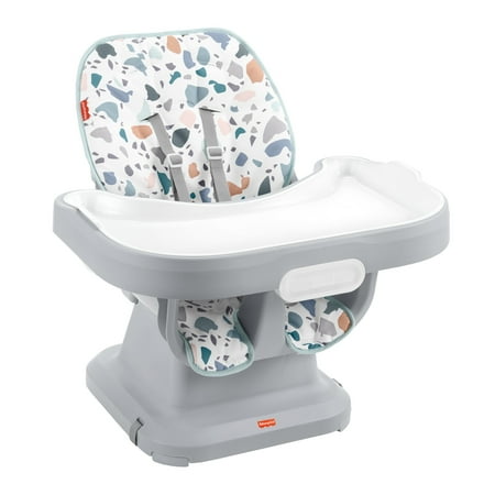 Fisher-Price SpaceSaver Simple Clean High Chair Baby to Toddler Portable Dining Seat, Pacific Pebble
