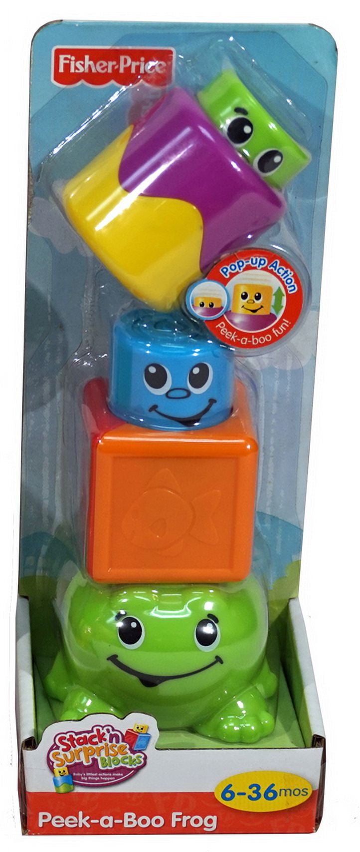 Fisher Price Stack 'n Surprise Blocks Peek-a-Boo Frog Baby Toy
