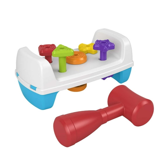 Fisher-Price Tap & Turn Bench Pretend Tools 2-Sided Toy for Infants and Toddlers