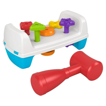 Fisher-Price Tap & Turn Bench Pretend Tools 2-Sided Toy for Infants and Toddlers