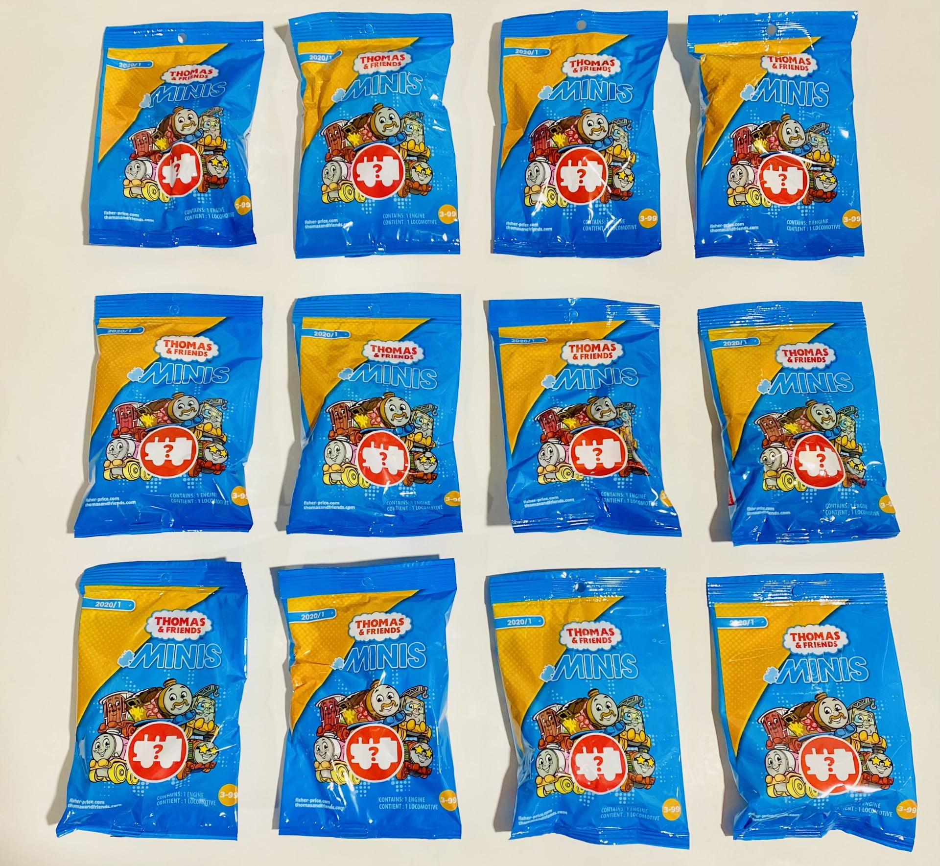Fisher-Price Thomas & Friends Minis (Engines) Blind Bags Gift Set Party Bundle - 12 Pack Thomas The Train Blind Bags for Kids Party Favors