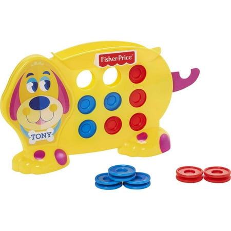 Fisher-Price Tic-Tac-Tony Pre-School Kids Game, Get Three-in-a-Row with Plastic Discs
