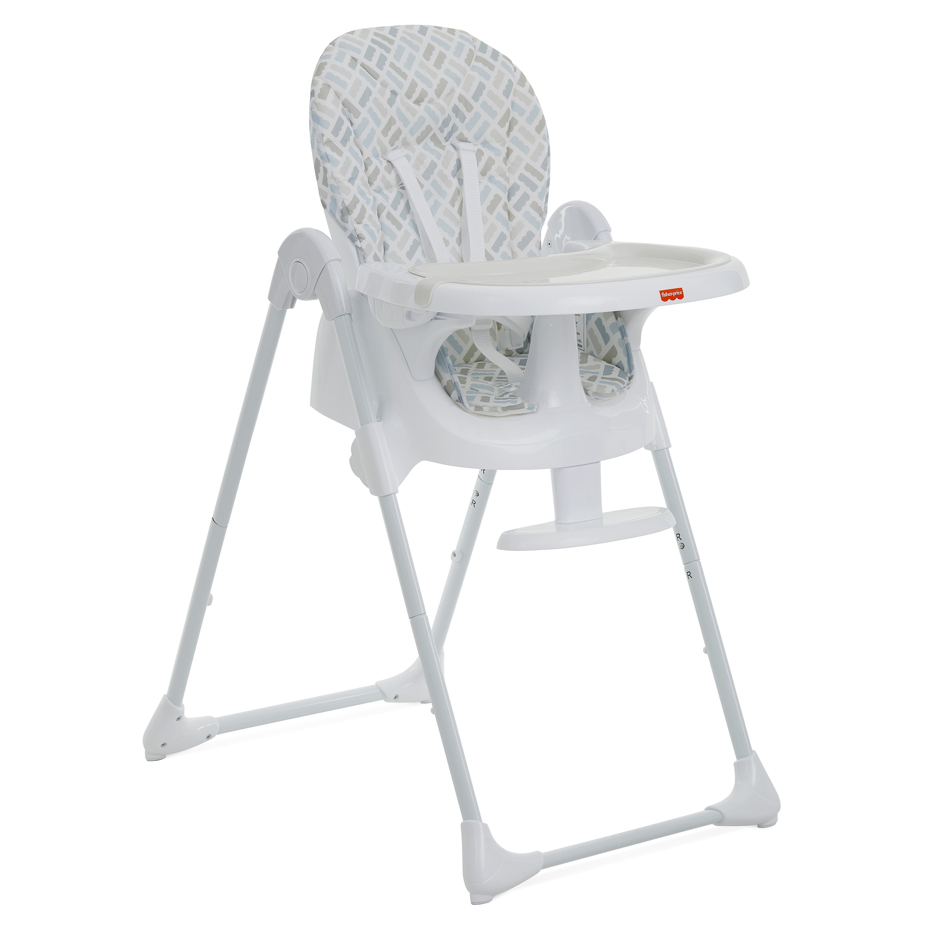 Dream On Me Fisher Price Tiny Bites Baby & Toddler Highchair - Rainbow Sherbert, One-Click Folding, 7 Adjustable Height Levels, 2 Recline Positions, Removable Dishwasher-Safe Tray, Space-Saving