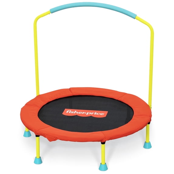 Fisher-Price WonderJump 36 in Round Indoor Trampoline Yellow for Kids Toddlers
