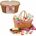 thumbnail interactive-video image 1 of Fisher-Price Wooden Picnic Basket and Food Pretend Play Set for Preschool Kids, 31 Pieces, 1 of 8