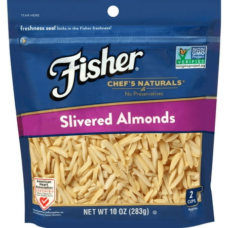 Fisher Slivered Almonds, Non-GMO, No Preservatives, Heart Healthy 10oz