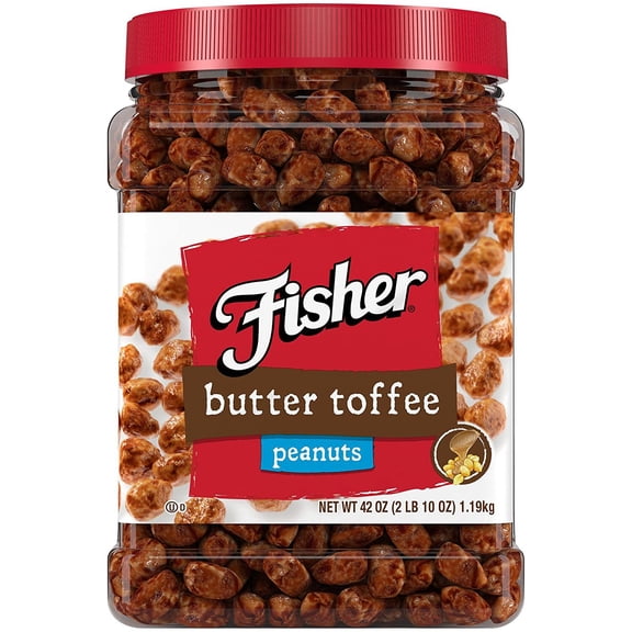 Fisher Butter Toffee Peanuts | Sweet & Crunchy Snack | High-Protein | Fresh Roasted Peanuts Coated i