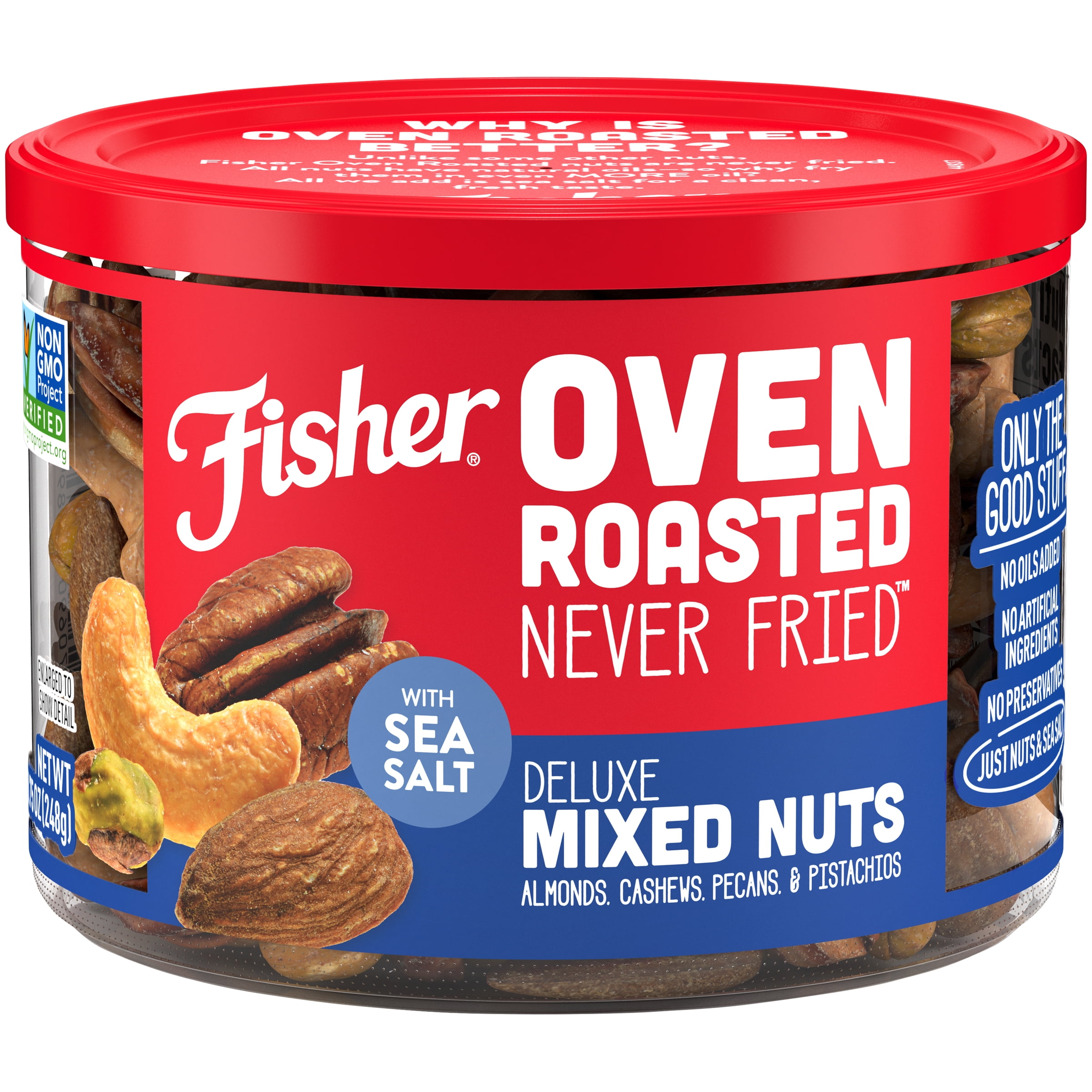Fisher Snack Oven Roasted Never Fried Deluxe Mixed Nuts