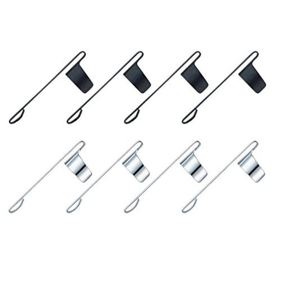 Fisher Space Clips for 400 Series Bullet Pens 4 Matte Black & 4 Chrome 8 Total