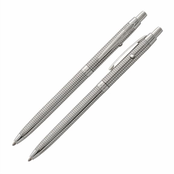 Fisher Space Pen Black Grid Design Shuttle Space Pen, Ballpoint, Black Ink, Pocket Clip, Gift Box