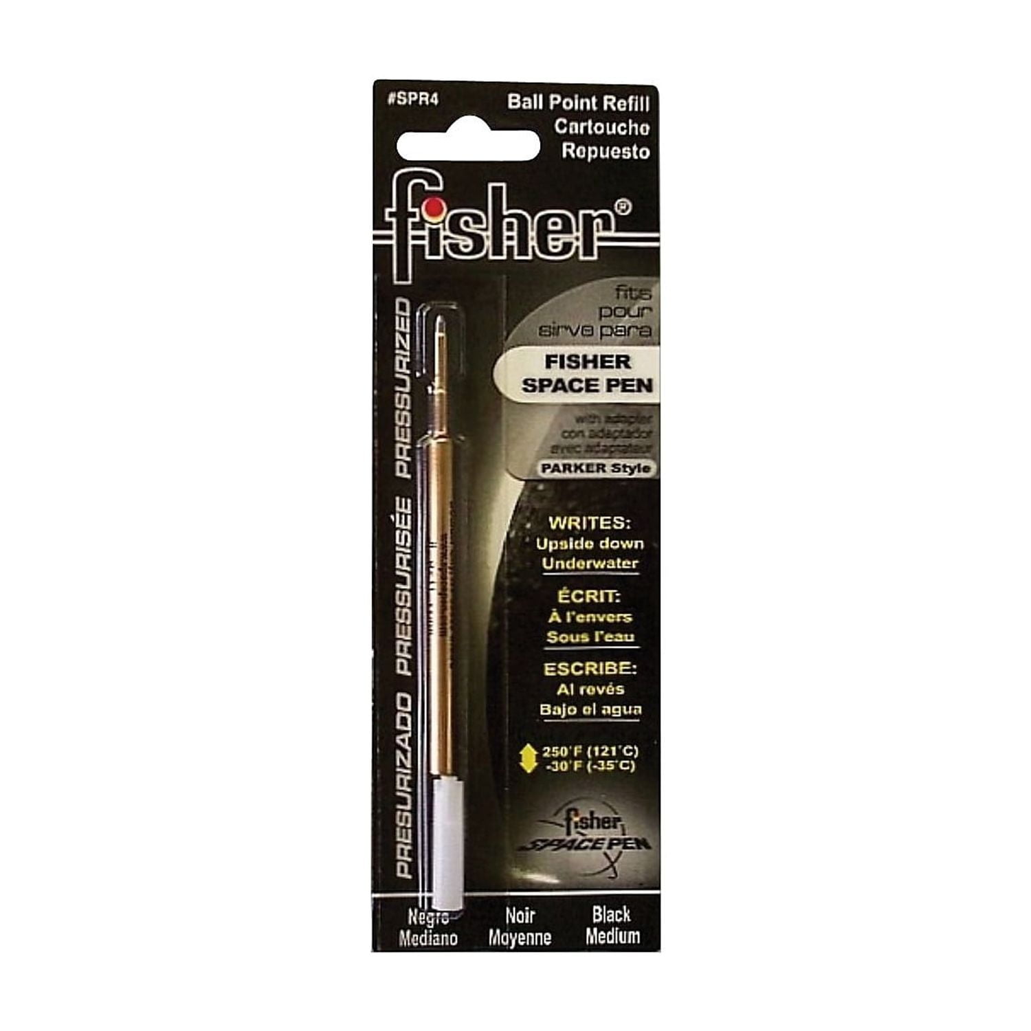 Fisher Space Pen Ink Refills for Fisher Space Pens, Medium Point, 0.7 mm, Black