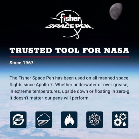 Fisher Space Pen Original Astronaut Space Pen, AG7 Series, Ballpoint, Chrome, Black Ink, Pocket Clip, Gift Box