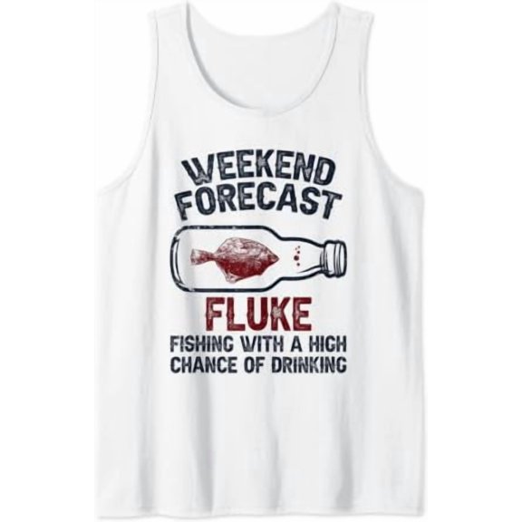 Fisher Weekend Forecast Fishing Fish Fluke Tank Top Size S-3XL