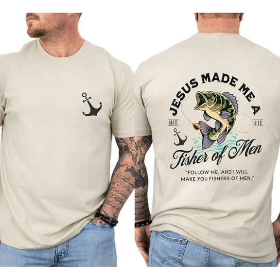 Fisher of Men Christian Shirt, Gift Ideas for Men Bible Verse, Christian Fishermen Gifts