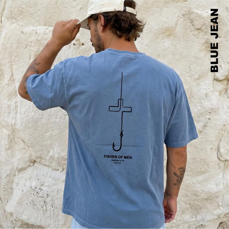 Mathhew Rutledge Fisher of Men Matthew 4:19 Comfort Colors T-Shirt, Christian Fishing ...