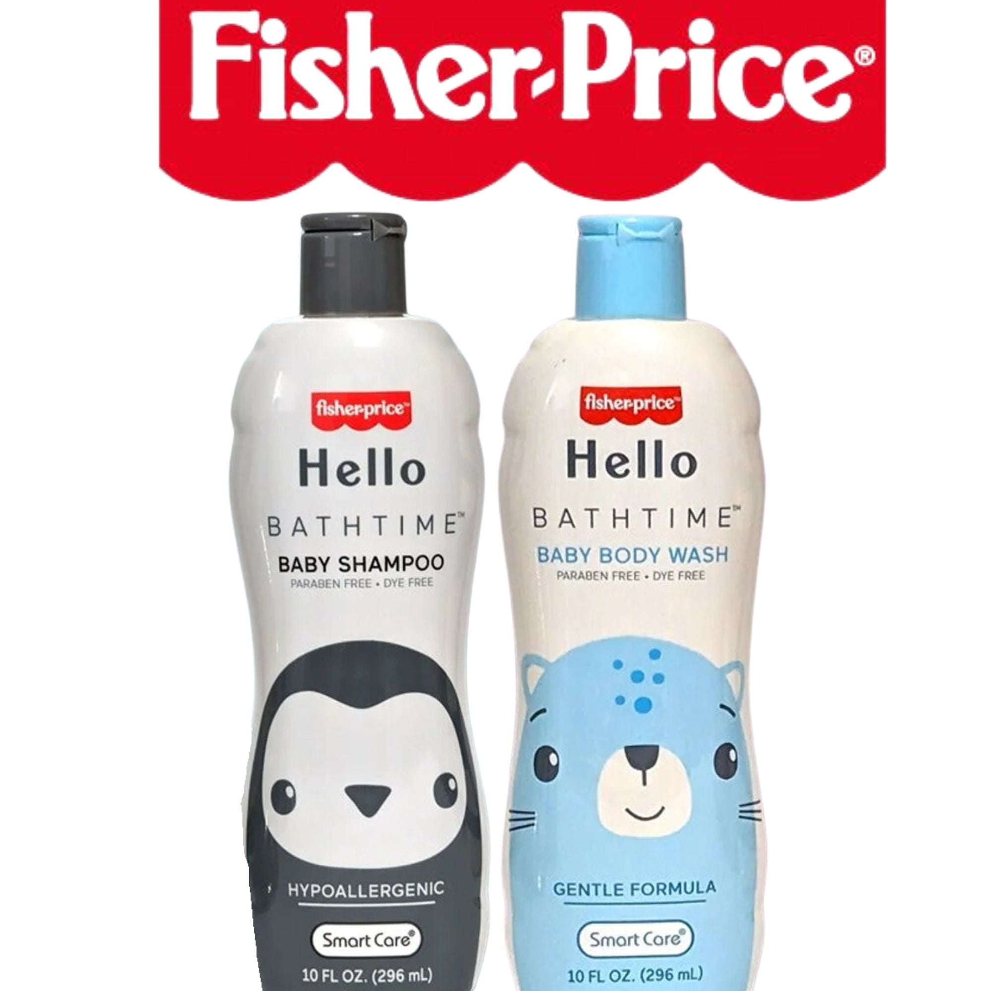 Fisher-price HELLO BATH TIME Baby Shampoo/Body Wash 10oz Paraben/dye Free, 10 Fl oz Each |2 Pcs per Pack