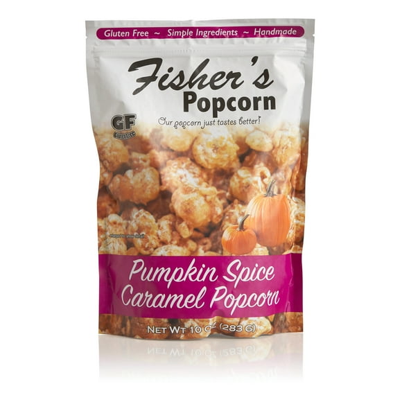 Fisher's Popcorn | Pumpkin Spice Caramel Flavor | 10 oz. Bag