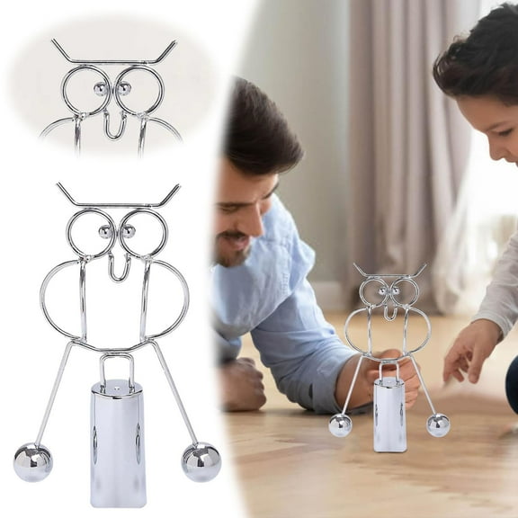 The Fisherman Balancing Sculpture – Stainless Steel Desktop, Interactive Fishing Desk Ornament, Home Office Decor, Stress Relief Gift for Men for Angler Lovers, Funny Desk Decoration, A