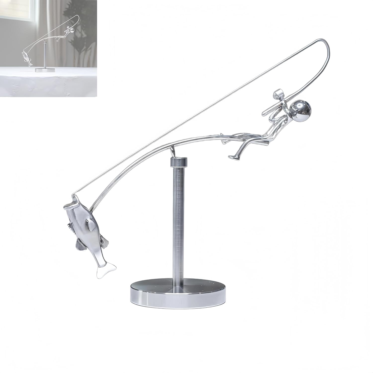 The Fisherman Balancing Sculpture Steel Balance Art Sculpture Balancing ...