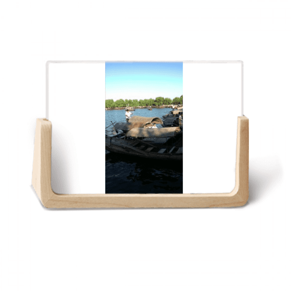 Fisherman Boat Art Deco Fashion Photo Wooden Photo Frame Tabletop Display