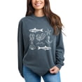 thumbnail image 1 of Fisherman Collage - Women's Garment Dyed Long Sleeve Graphic T-Shirt, 1 of 12