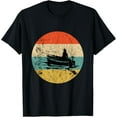thumbnail image 1 of Fisherman Fishing Boat Vintage Retro Sunset Freshwater Fish T-Shirt, 1 of 4