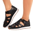 thumbnail image 1 of Fisherman Gladiator Sandals for Women Closed Toe Summer Walking Shoes Crooss Strap Hook and Loop Casual Nonslip Flat Shoes Black Size 6, 1 of 6