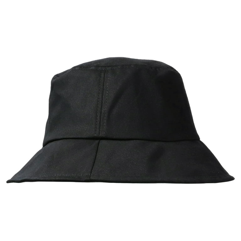 Fisherman Hat Bucket Hat Black Cotton Sun Hat Travel Summer Beach